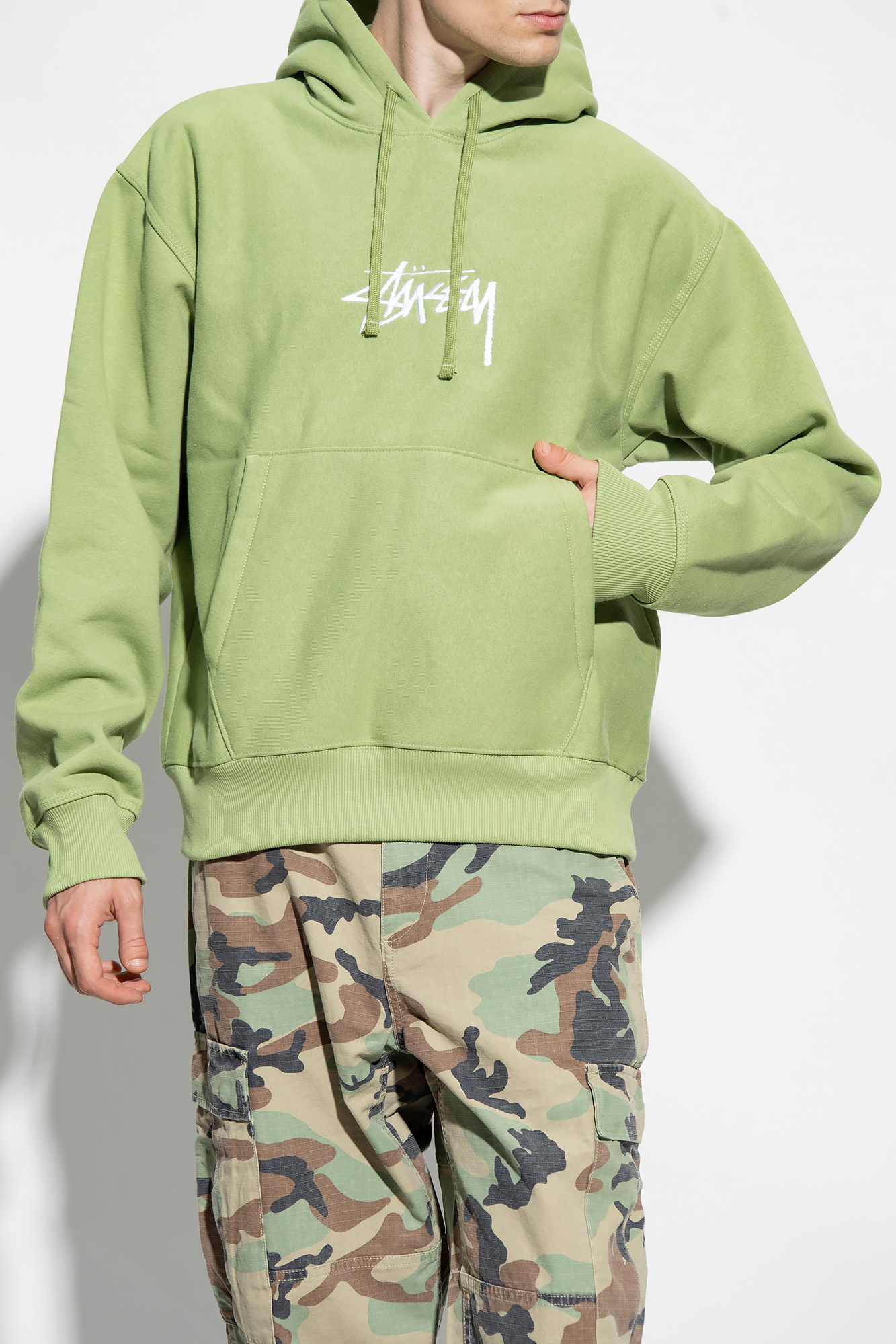 Green clearance stussy hoodie